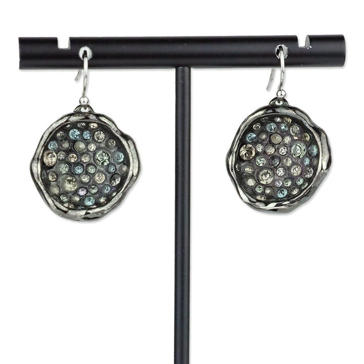 Alexis Bittar Gunmetal Crystal Cave Drop Earrings