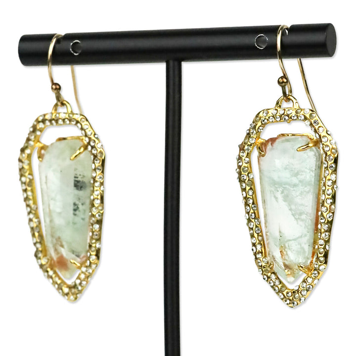 Alexis Bittar Miss Havisham Encrusted Shield Drop Earrings