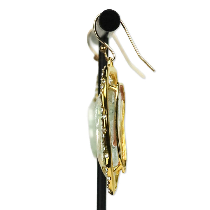 Alexis Bittar Miss Havisham Encrusted Shield Drop Earrings