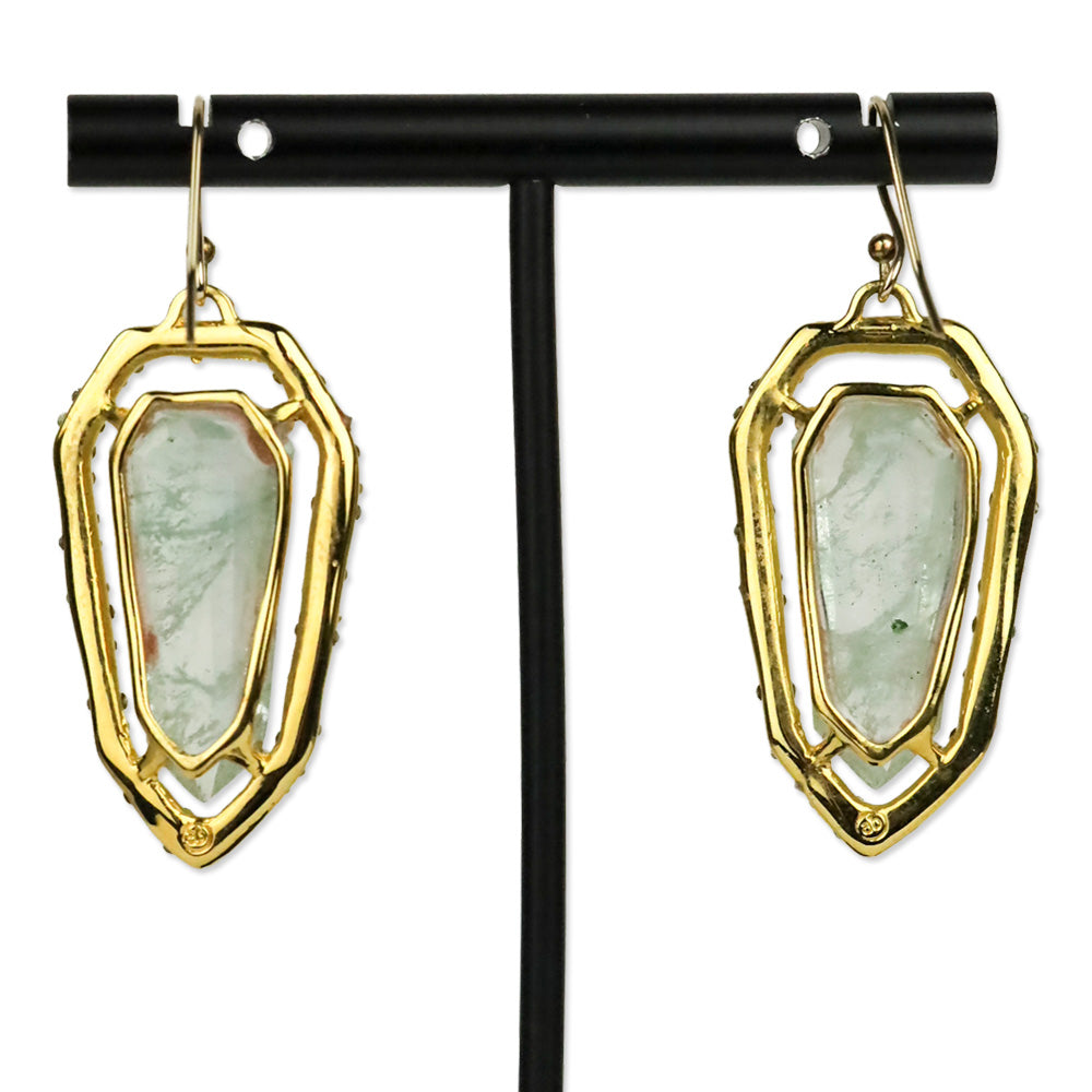 Alexis Bittar Miss Havisham Encrusted Shield Drop Earrings