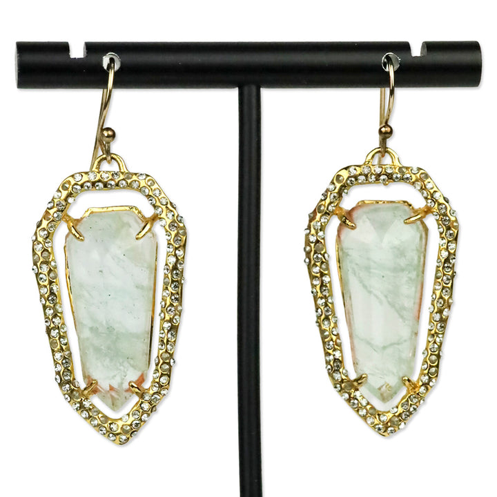 Alexis Bittar Miss Havisham Encrusted Shield Drop Earrings