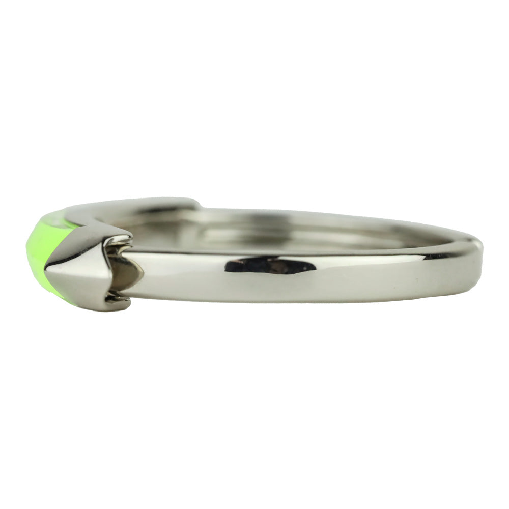 Alexis Bittar Silver Neon Yellow Lucite Hinged Cuff