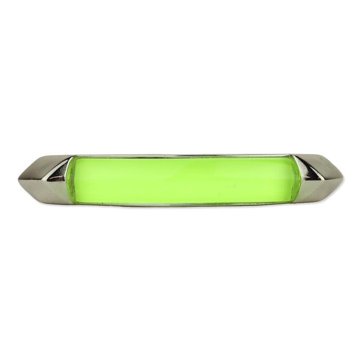 Alexis Bittar Silver Neon Yellow Lucite Hinged Cuff