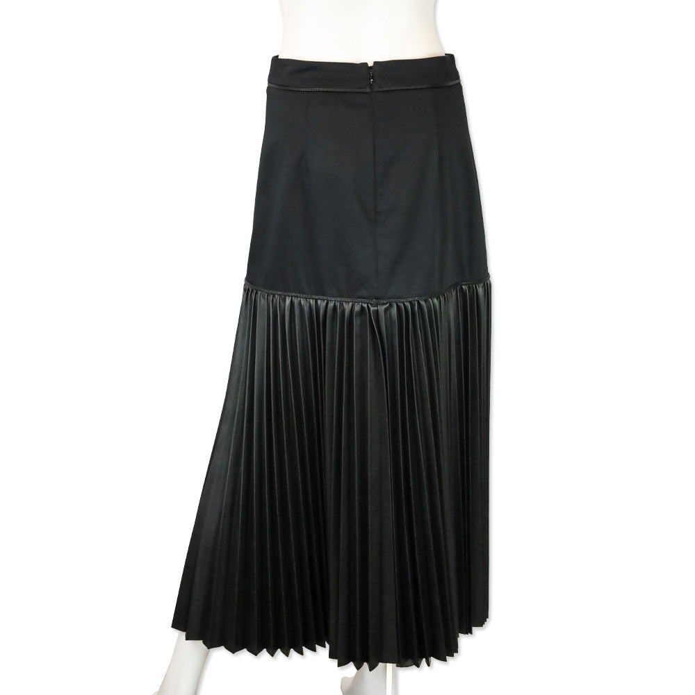 Alexis Black Faux Leather Pleated Maxi Dionne Skirt