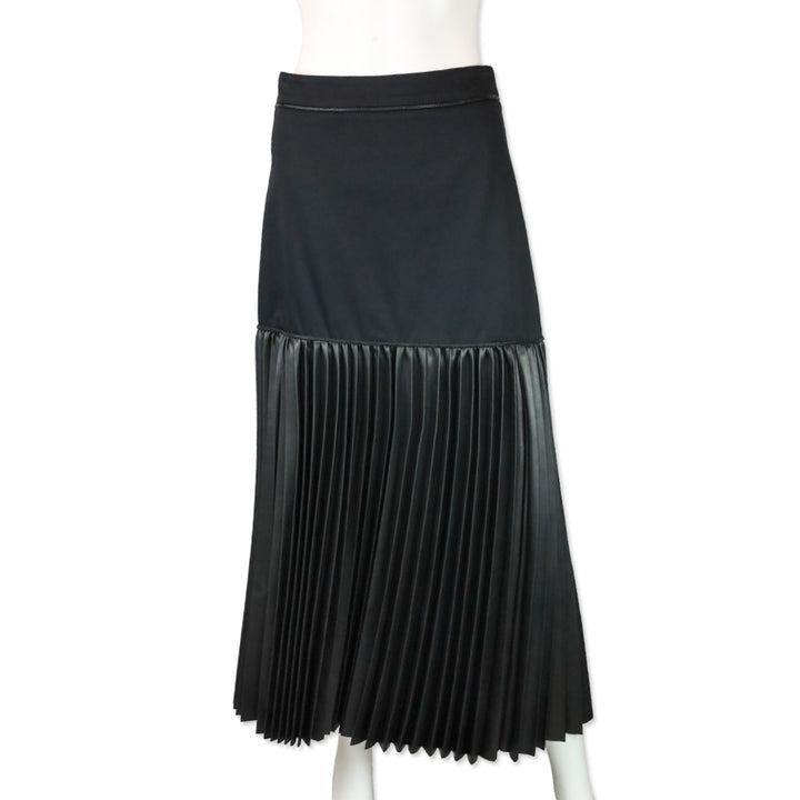Alexis Black Faux Leather Pleated Maxi Dionne Skirt
