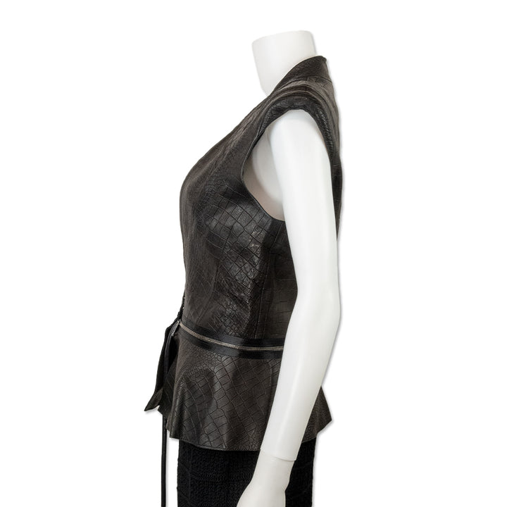 Alexis Embossed Leather Two Style Vest