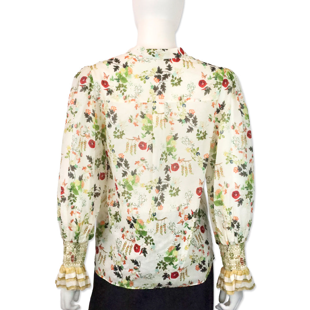 Alice + Olivia Blush Kiss Vanilla Ilan Button Front Blouse