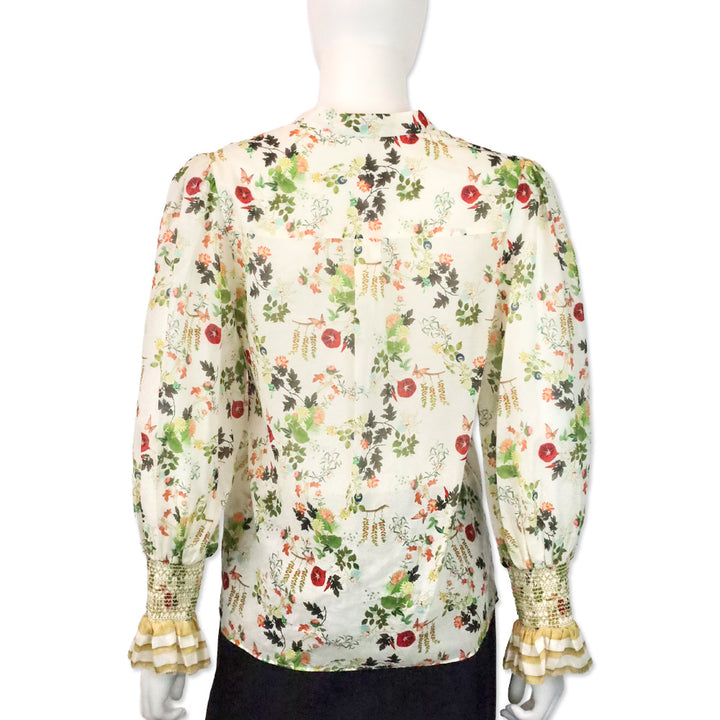 Alice + Olivia Blush Kiss Vanilla Ilan Button Front Blouse