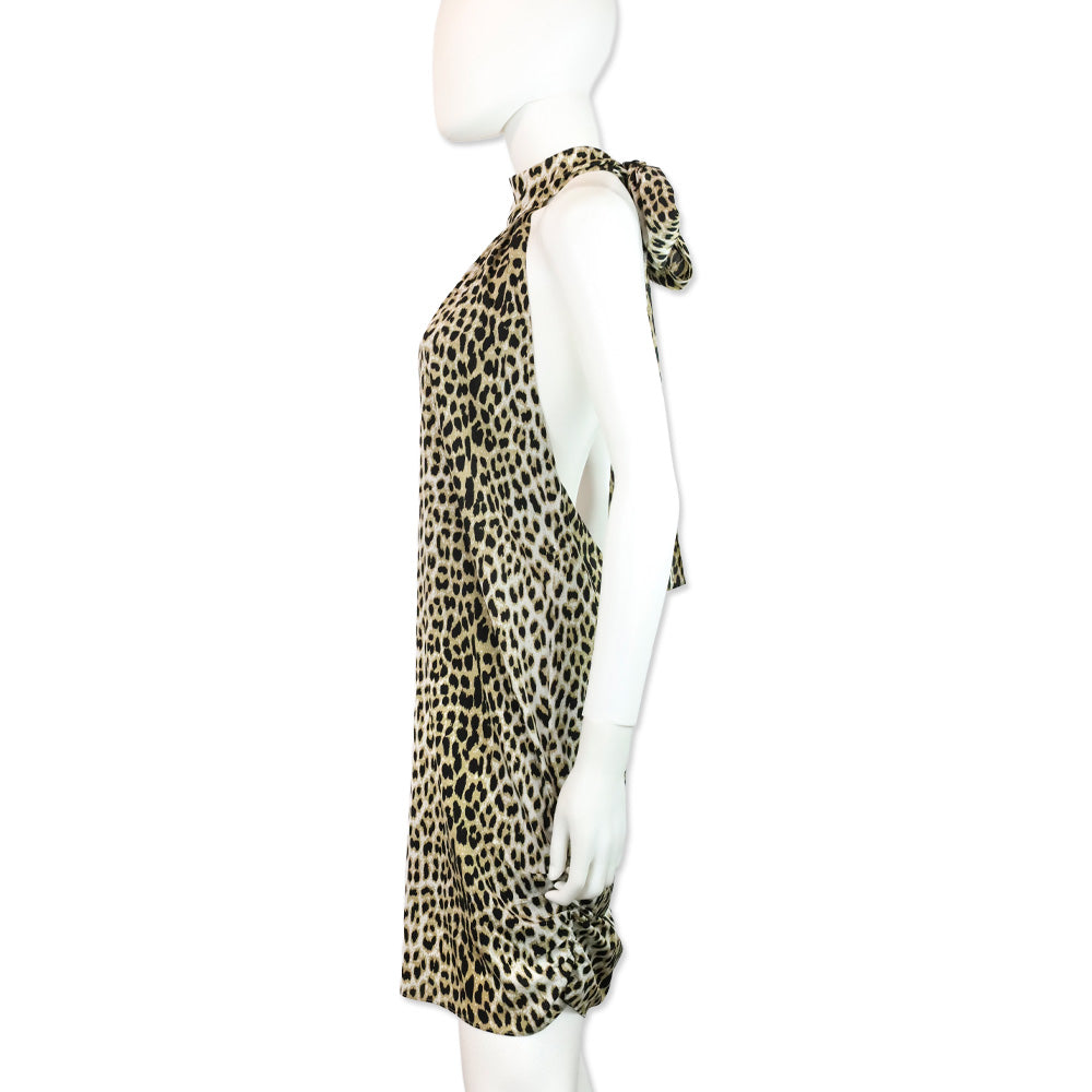 Alice + Olivia Leopard Print Halter Dress