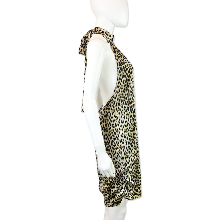 Alice + Olivia Leopard Print Halter Dress