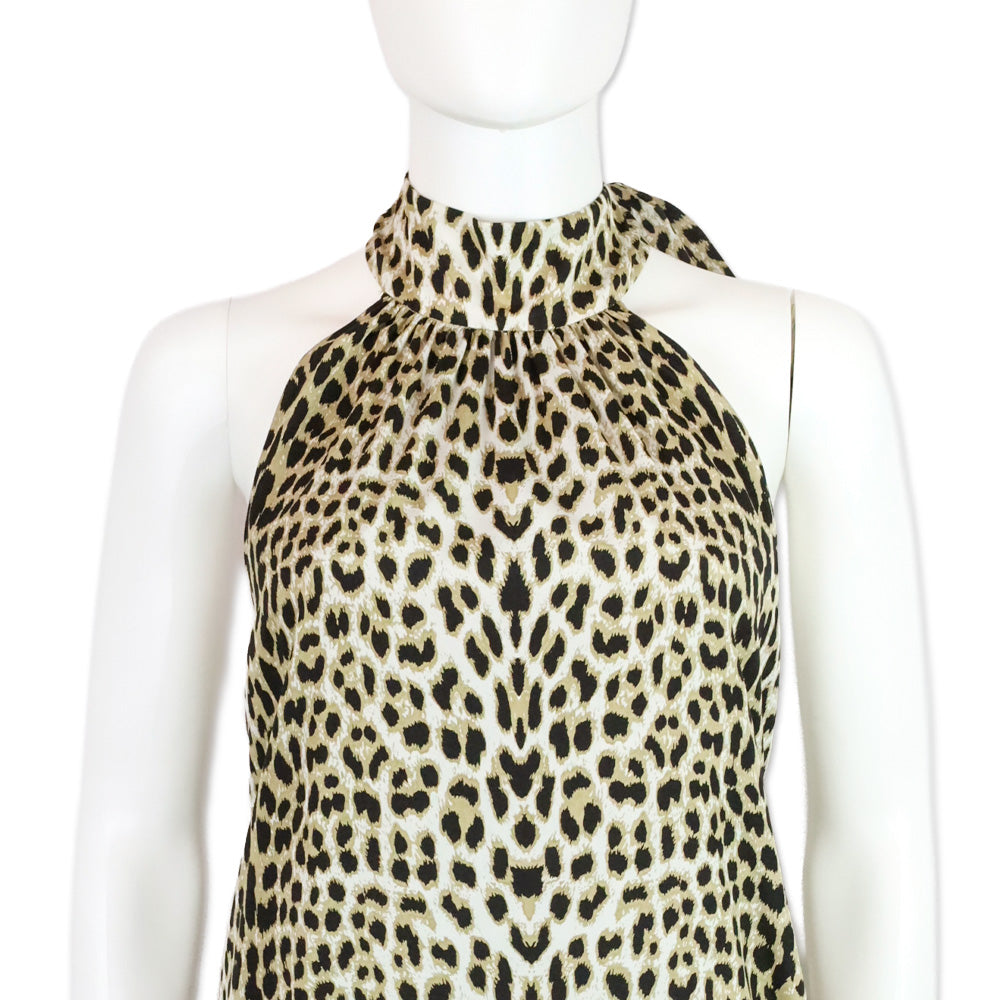 Alice + Olivia Leopard Print Halter Dress