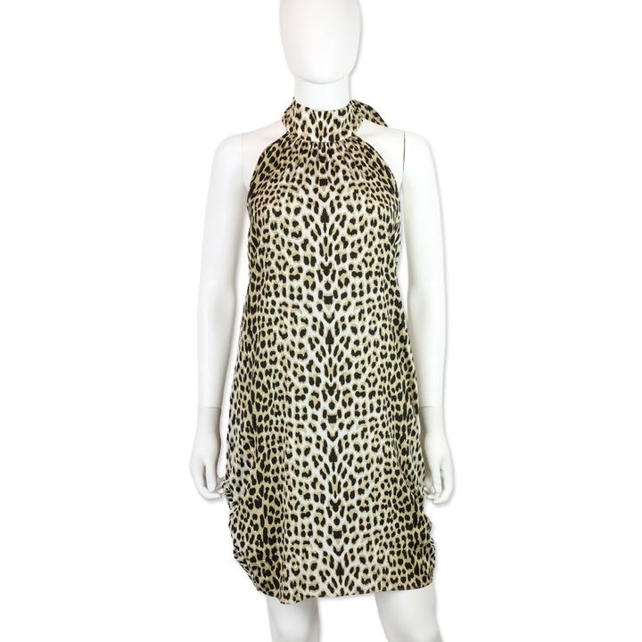 Alice + Olivia Leopard Print Halter Dress