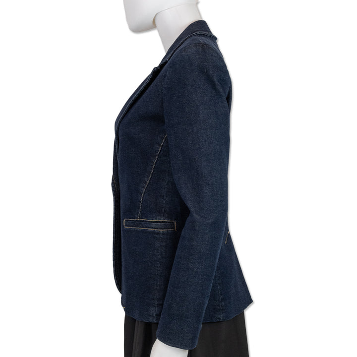 Alice + Olivia Macey Fitted Denim Blazer