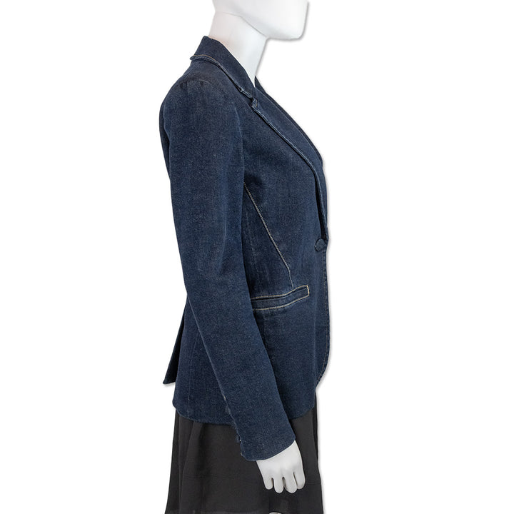 Alice + Olivia Macey Fitted Denim Blazer