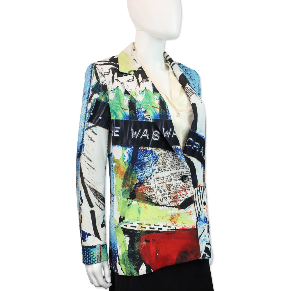 Alice + Olivia x Basquiat Confidential Print Denny Blazer