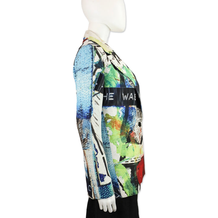 Alice + Olivia x Basquiat Confidential Print Denny Blazer