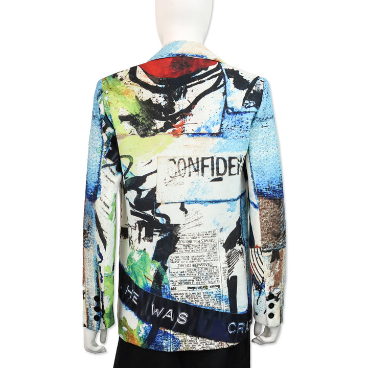 Alice + Olivia x Basquiat Confidential Print Denny Blazer