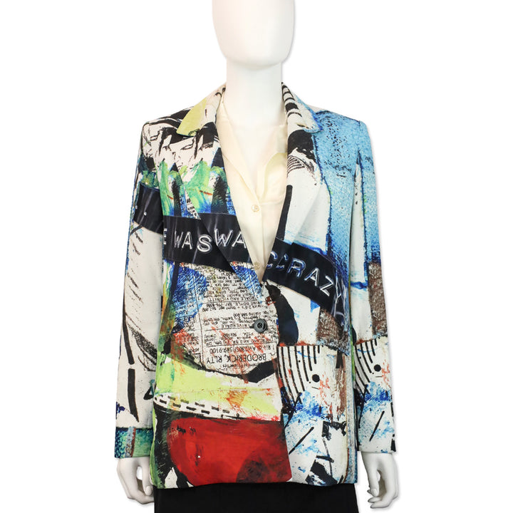 Alice + Olivia x Basquiat Confidential Print Denny Blazer