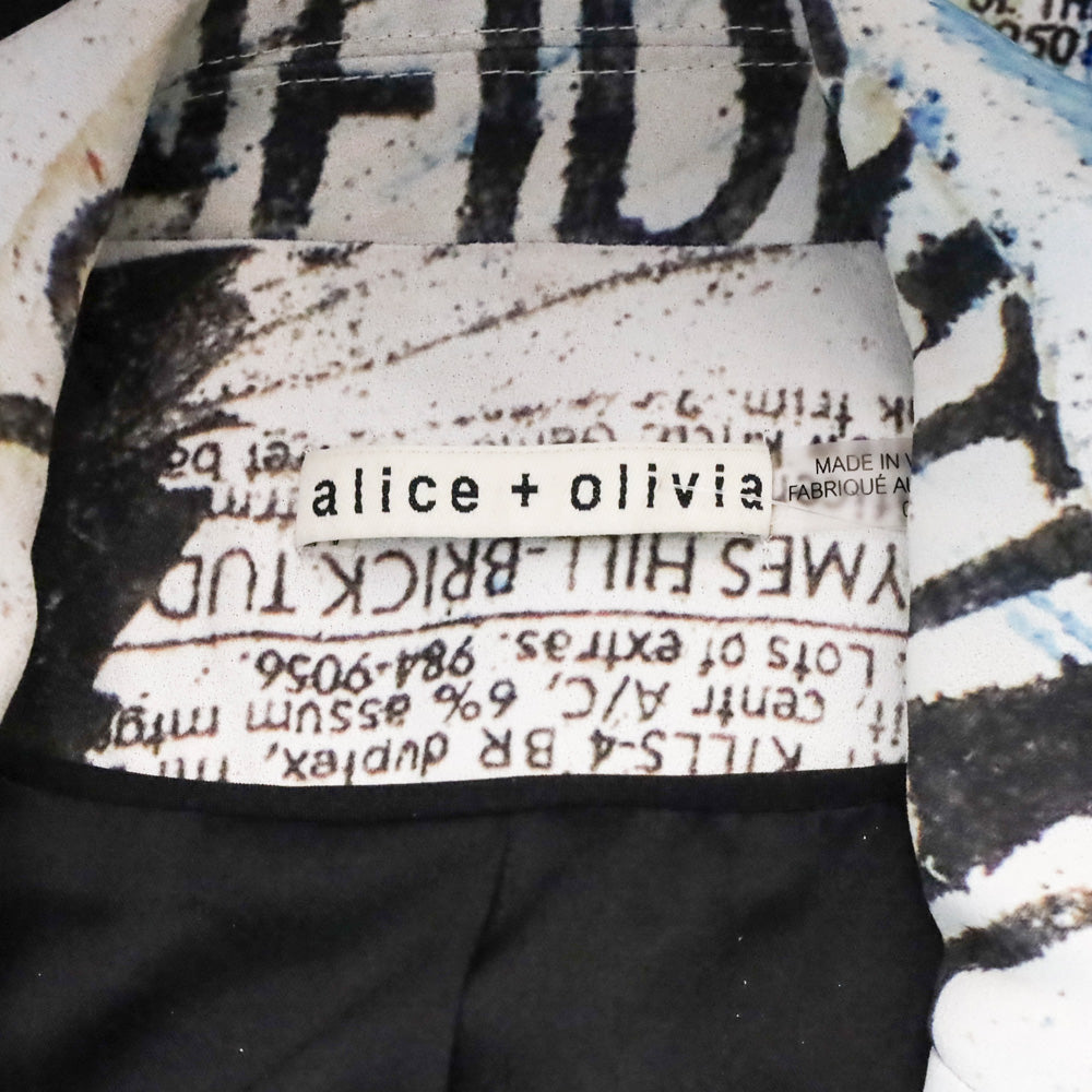 Alice + Olivia x Basquiat Confidential Print Denny Blazer