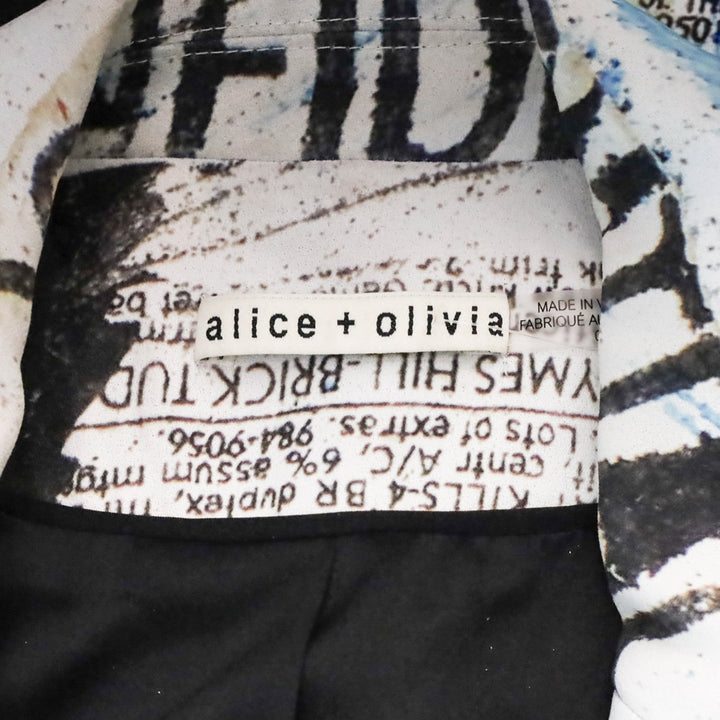 Alice + Olivia x Basquiat Confidential Print Denny Blazer