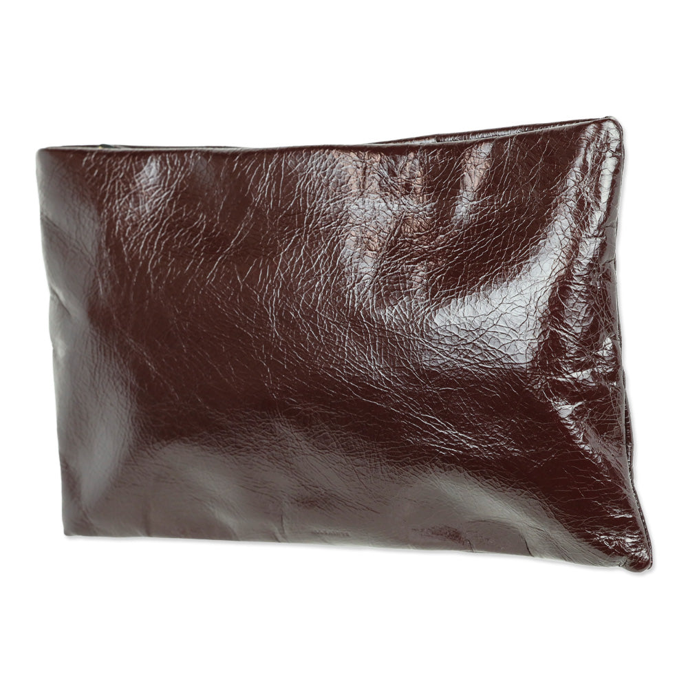 AllSaints Bettina Burnt Red Leather Clutch Bag