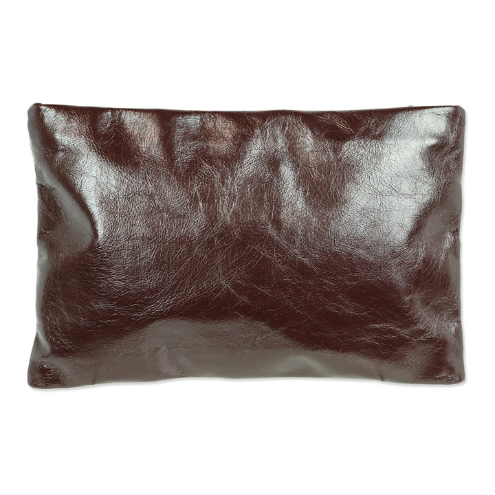 AllSaints Bettina Burnt Red Leather Clutch Bag