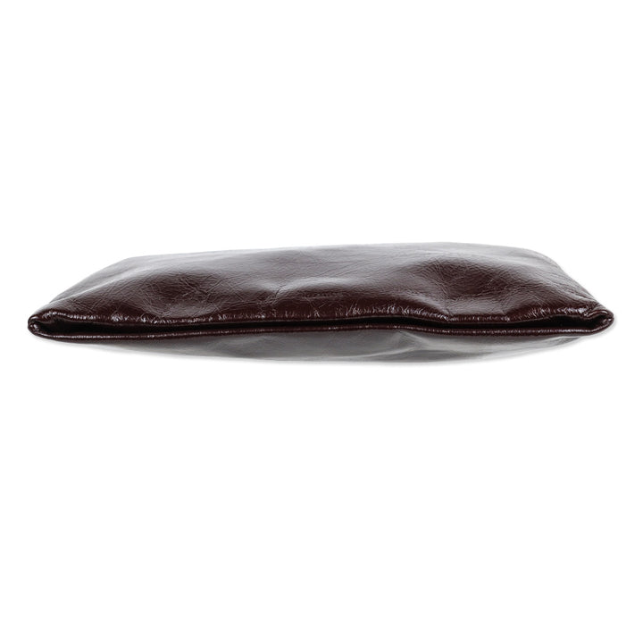 AllSaints Bettina Burnt Red Leather Clutch Bag