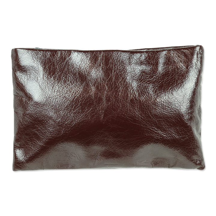 AllSaints Bettina Burnt Red Leather Clutch Bag