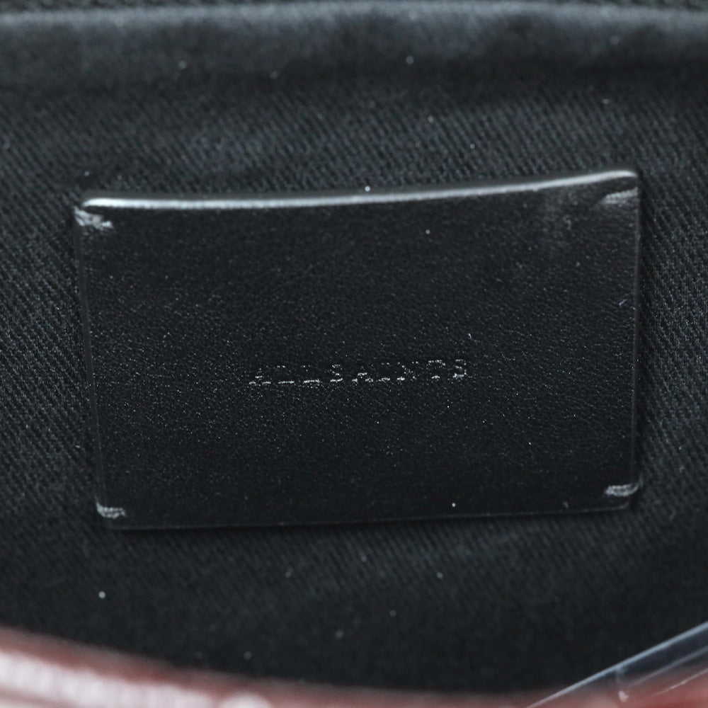 AllSaints Bettina Burnt Red Leather Clutch Bag