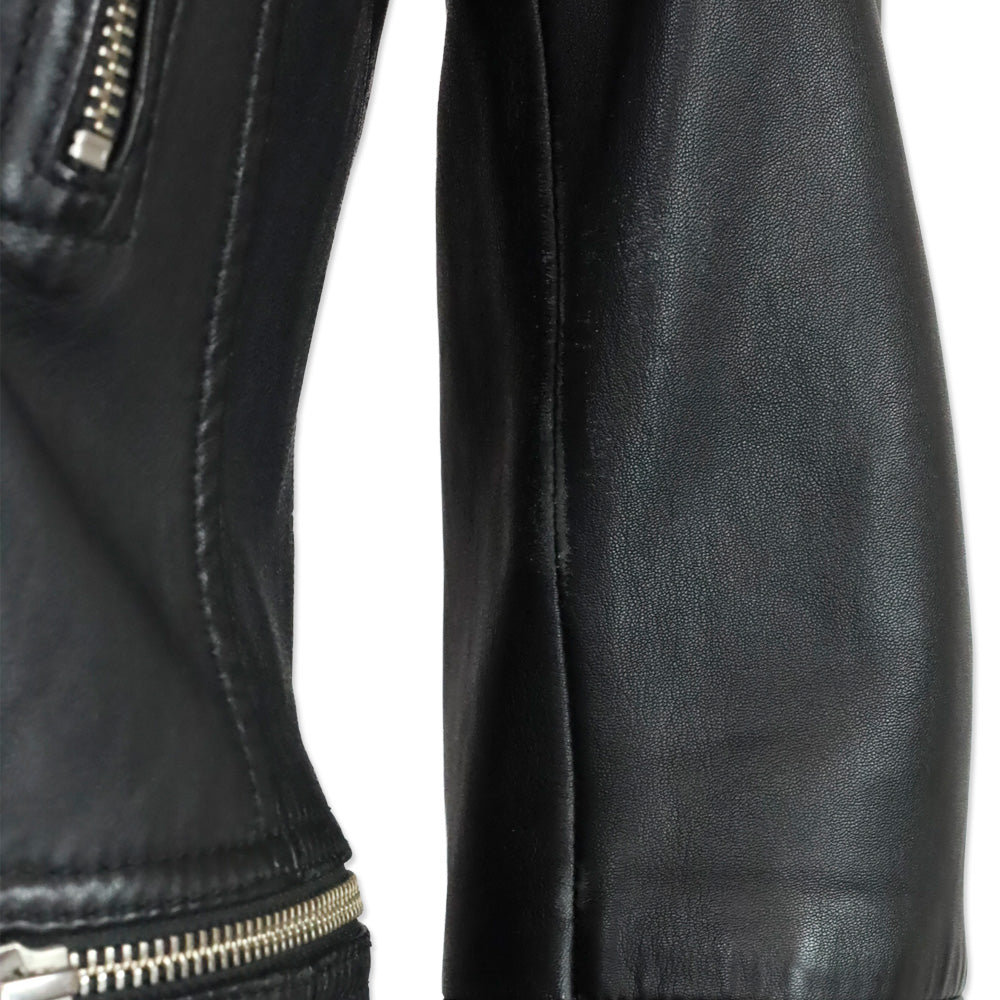 AllSaints Black Leather Catch Biker Jacket