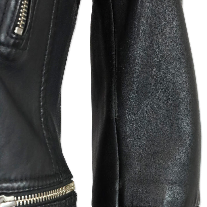AllSaints Black Leather Catch Biker Jacket