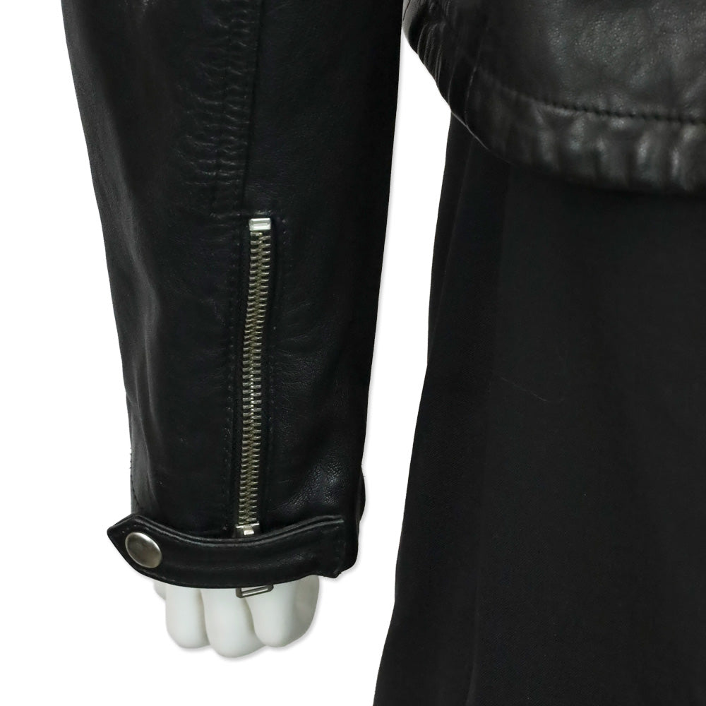 AllSaints Black Leather Catch Biker Jacket