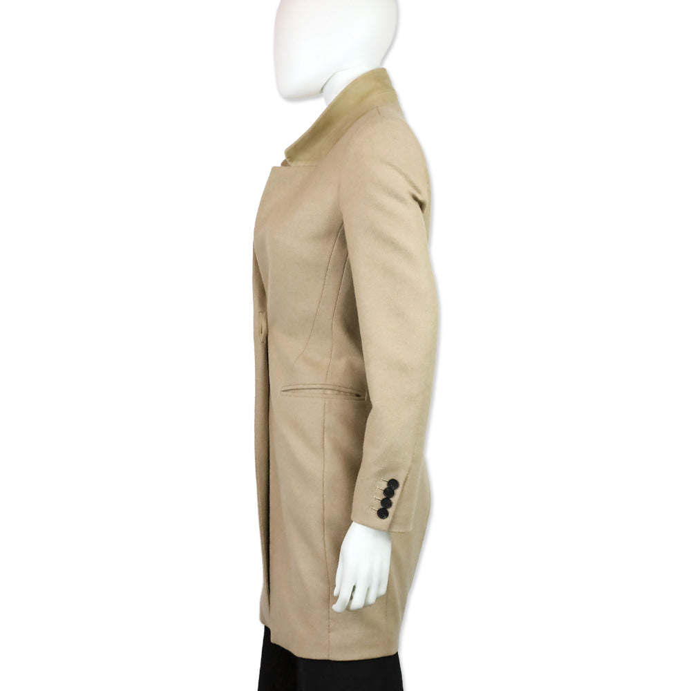 AllSaints Camel Wool Blend Lyla Italian Cloth Coat