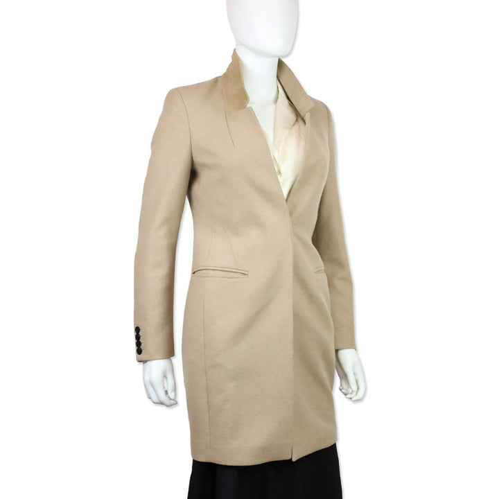 AllSaints Camel Wool Blend Lyla Italian Cloth Coat