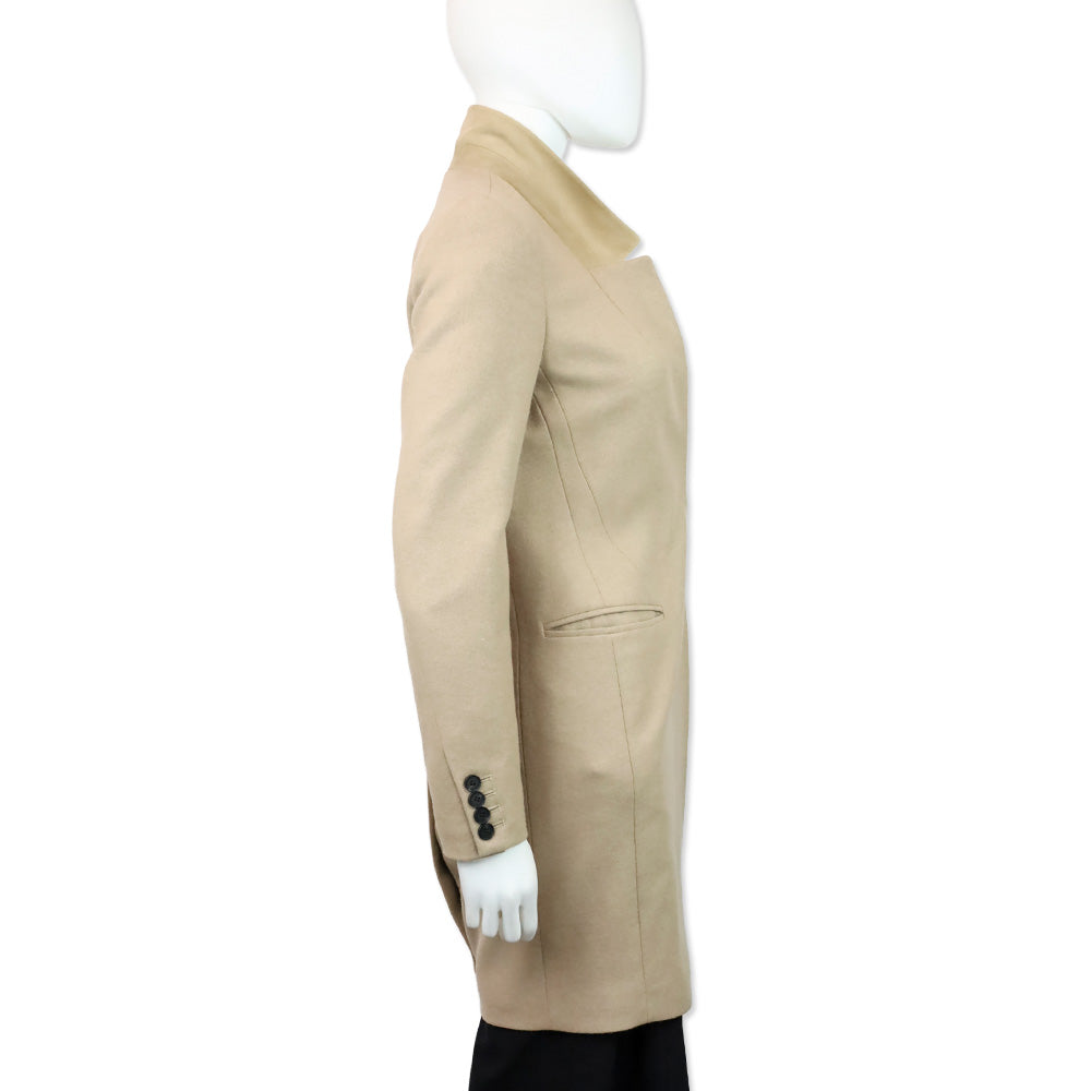 AllSaints Camel Wool Blend Lyla Italian Cloth Coat
