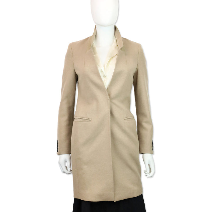 AllSaints Camel Wool Blend Lyla Italian Cloth Coat