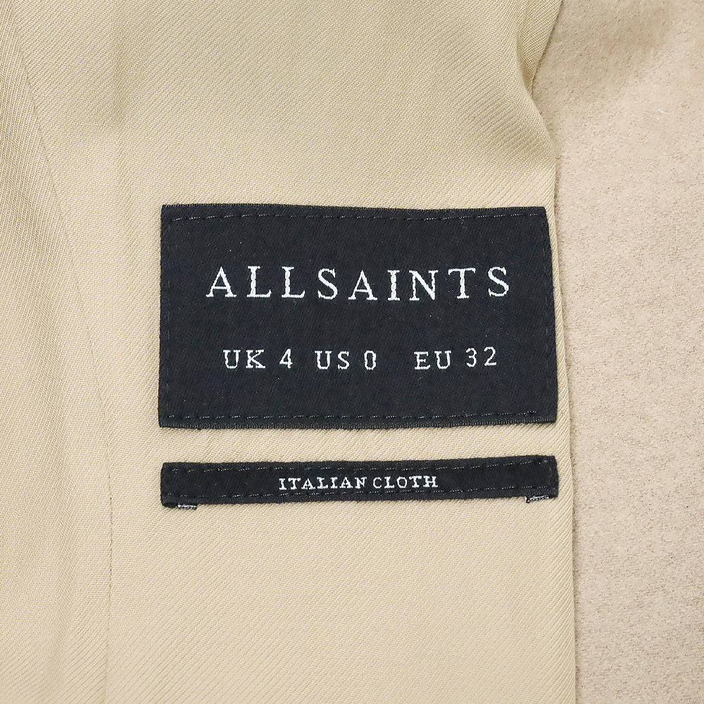 AllSaints Camel Wool Blend Lyla Italian Cloth Coat