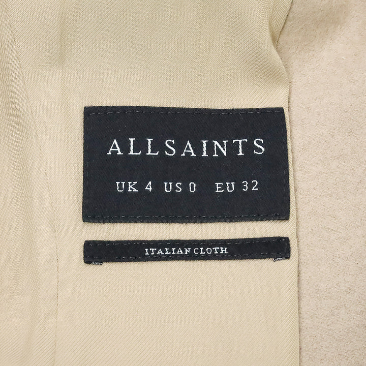 AllSaints Camel Wool Blend Lyla Italian Cloth Coat