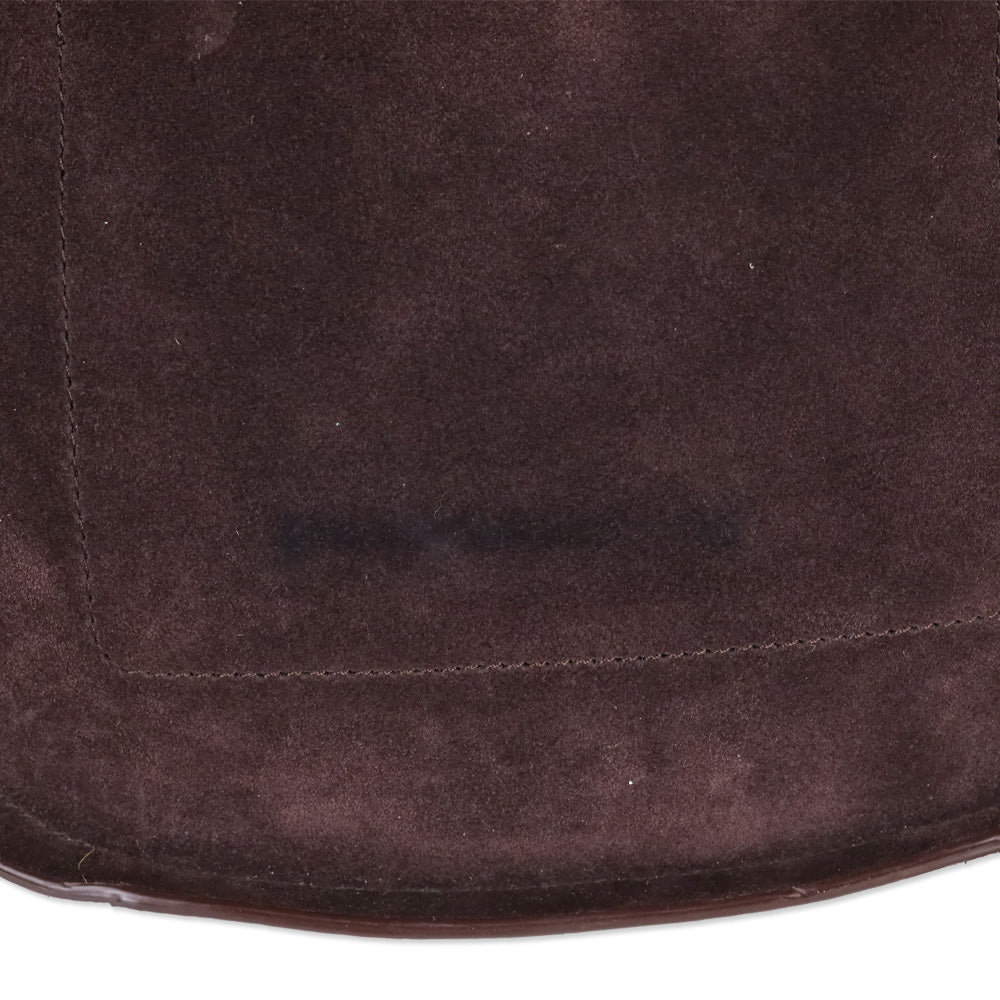 All Saints Mori Burgundy Whipstitch Suede Flap Crossbody