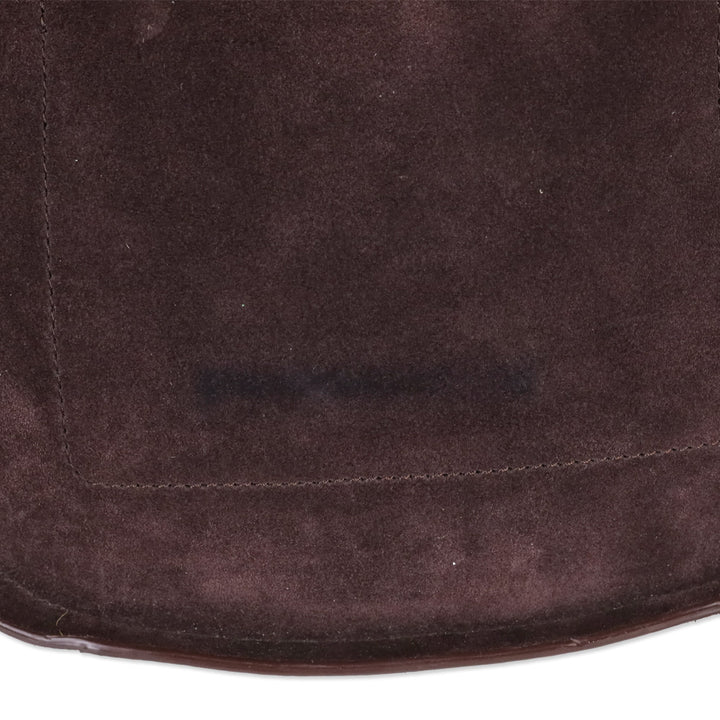 All Saints Mori Burgundy Whipstitch Suede Flap Crossbody