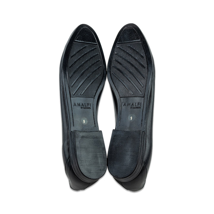 Amalfi by Rangoni Oste Black Calf Leather Loafer with Two-Tone Chain