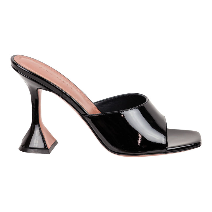 Amina Muaddi Black Patent Lupita Slipper 95mm