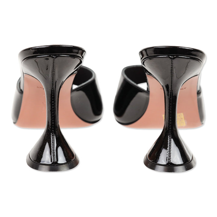 Amina Muaddi Black Patent Lupita Slipper 95mm