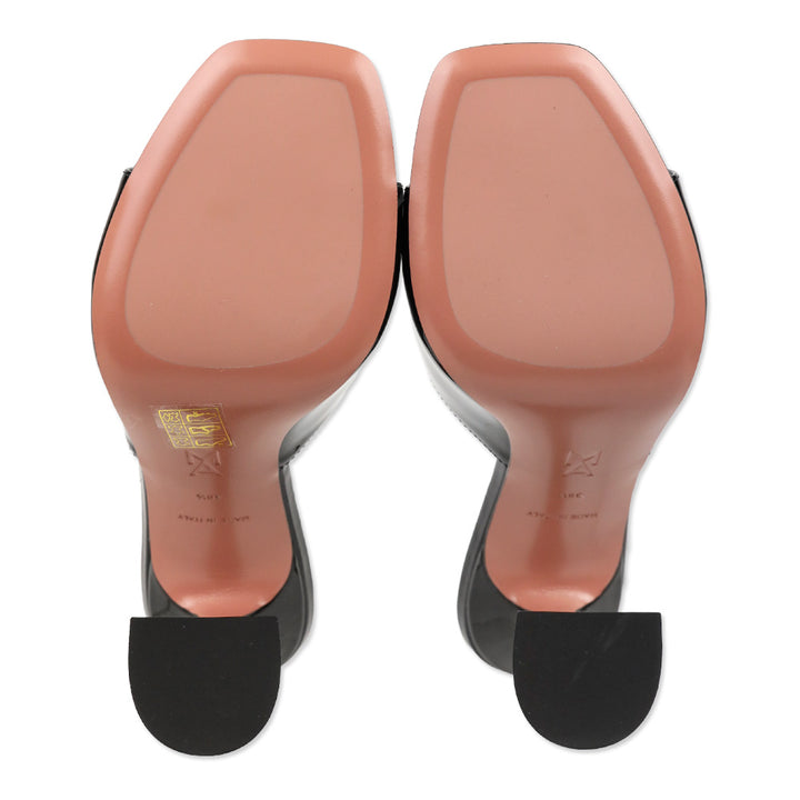 Amina Muaddi Black Patent Lupita Slipper 95mm