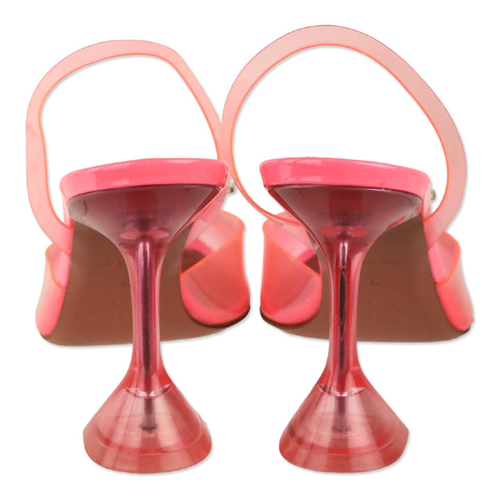 Amina Muaddi Bubble Pink Transparent PVC Begum Glass Sling 95 Pump