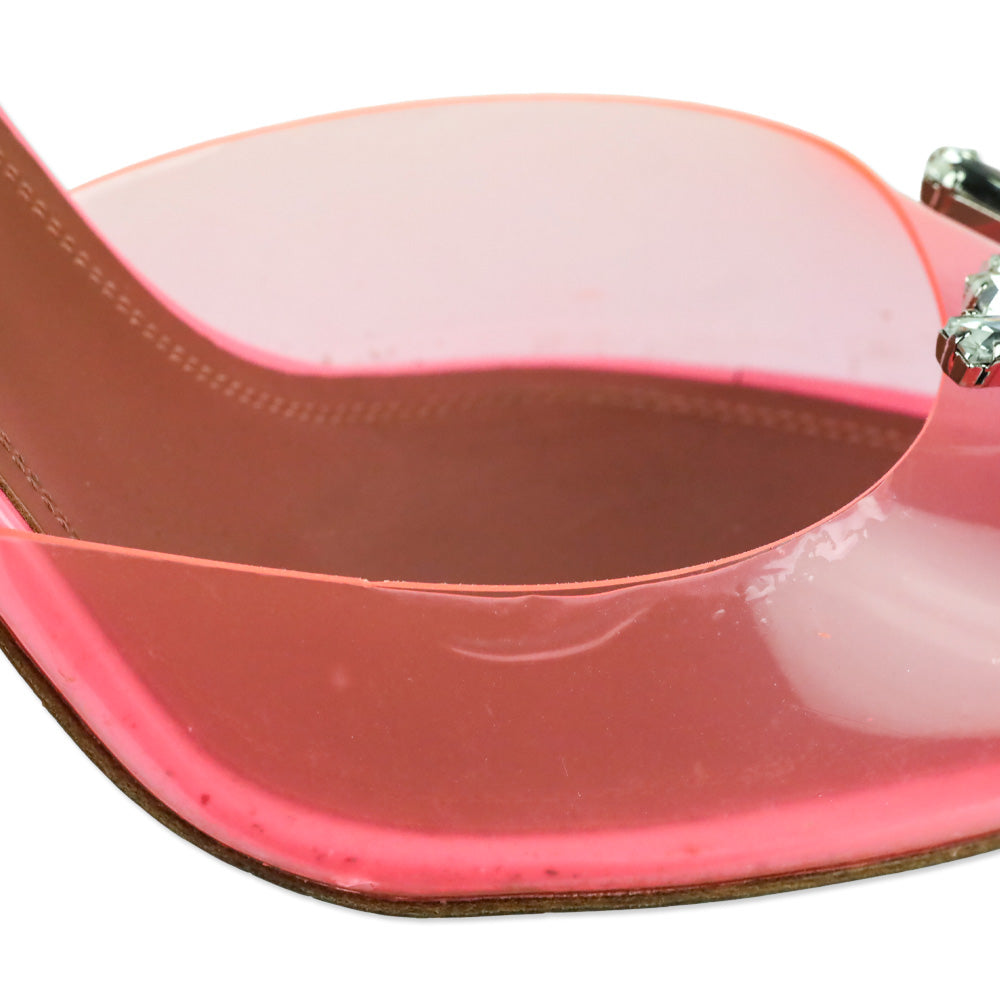 Amina Muaddi Bubble Pink Transparent PVC Begum Glass Sling 95 Pump
