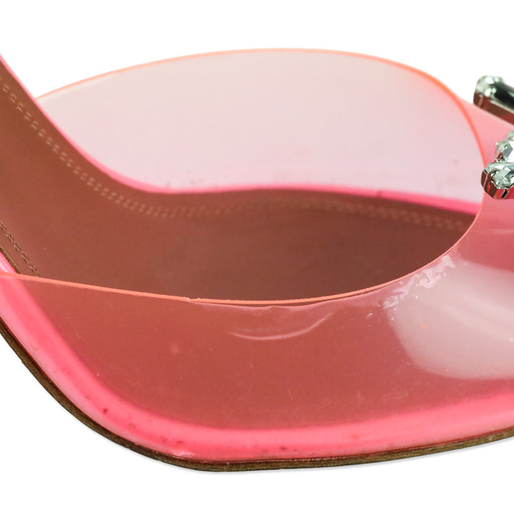 Amina Muaddi Bubble Pink Transparent PVC Begum Glass Sling 95 Pump