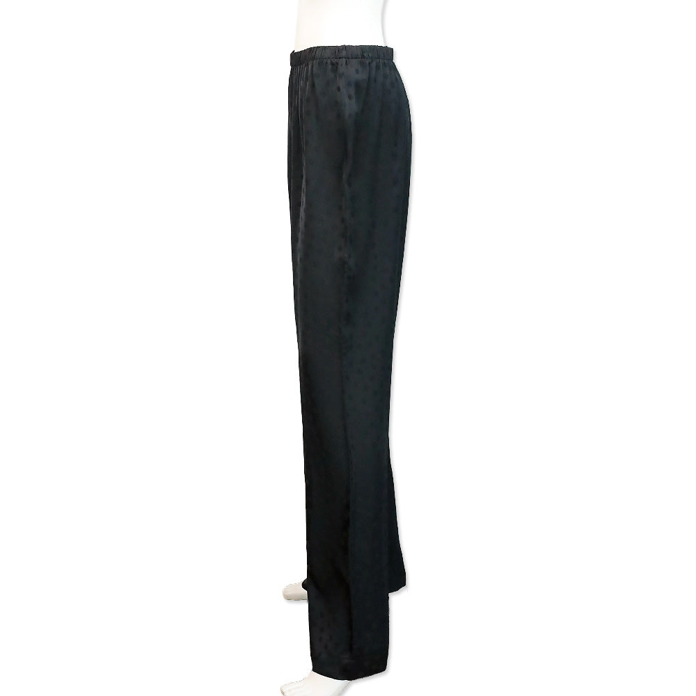 Anine Bing Black Dot Jacquard Satin Elain Pant