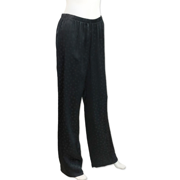 Anine Bing Black Dot Jacquard Satin Elain Pant