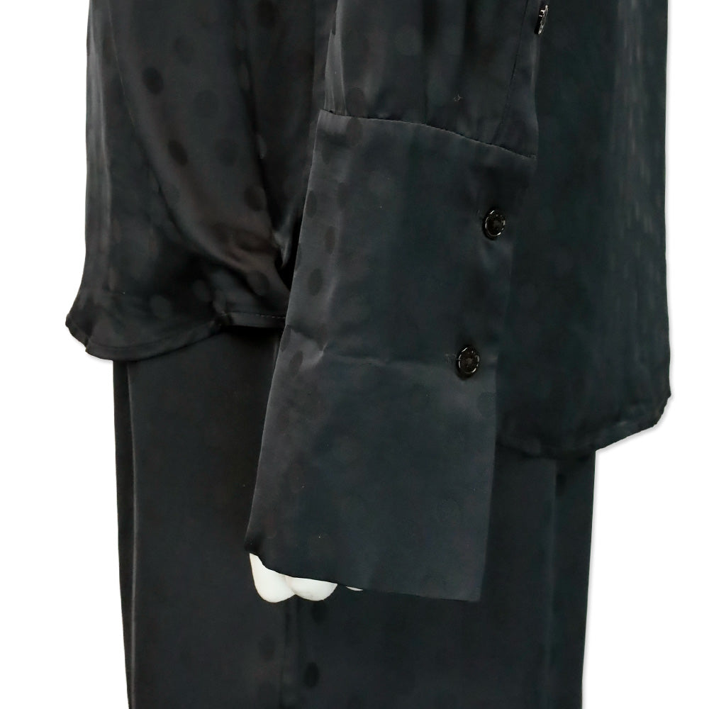 Anine Bing Black Dotted Satin Amanda Shirt